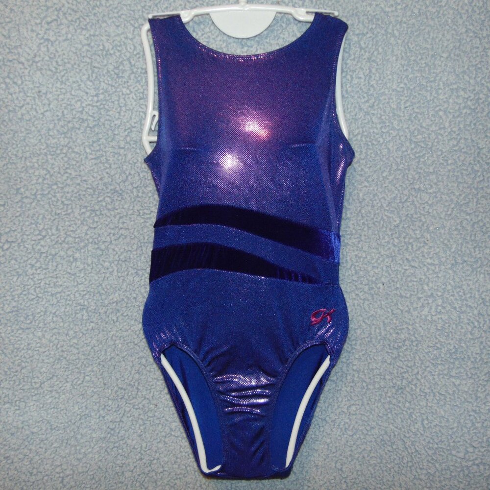 GK Shiny Purple Velvet Accent Leotard S